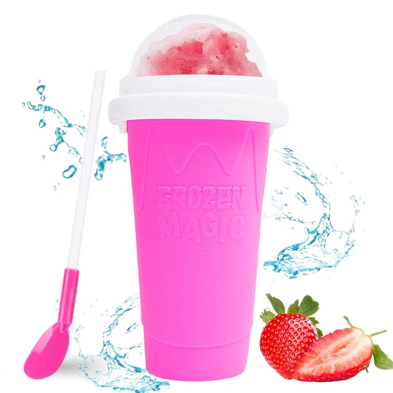 Supvox Smoothie Cup Slushy Cup with Lid Straw Portable 300ML Milk Shake Cup Cooling Cup Quick Slushy Maker Frozen Magic Slushy Cup Homemade Ice Cream Cup for Family Gatherings Friends Parties - Image 1