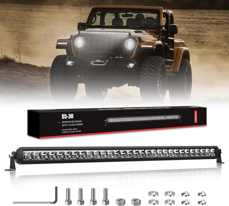 4WDKING 32 Inch LED Light Bar - 150W Off Road Spot Flood Combo, IP69K Waterproof - Image 1