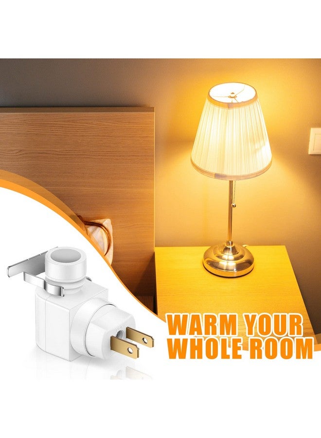 Reginary 12 Sets Night Light Base 360° Plug in Night Light Module Rotating Lamp Plug with On/Off Switch and Metal Clips Plastic Swivel Wall for Making Lamp (White) - Image 5