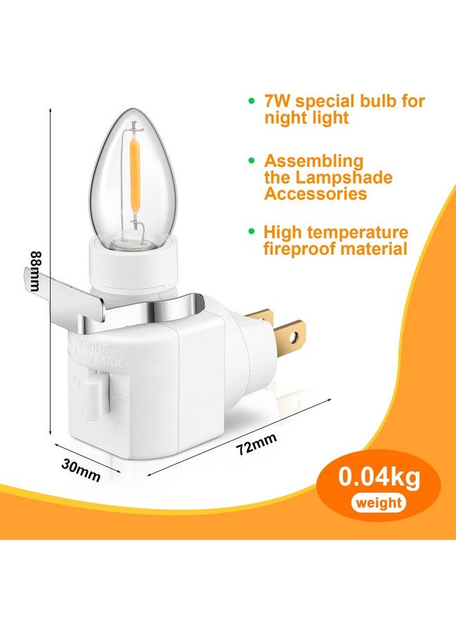 Reginary 12 Sets Night Light Base 360° Plug in Night Light Module Rotating Lamp Plug with On/Off Switch and Metal Clips Plastic Swivel Wall for Making Lamp (White) - Image 3