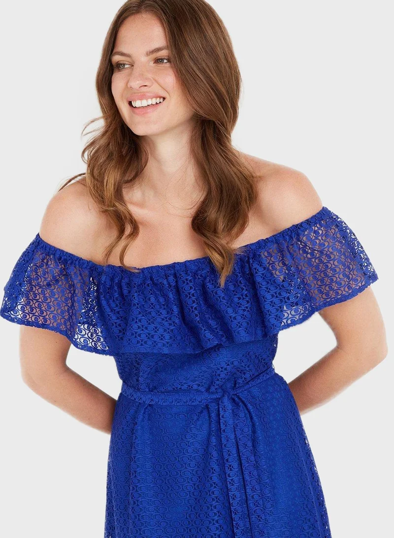 Wallis Bardot Ruffle Detail Tiered Dress