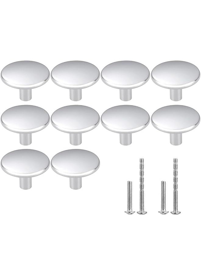 PROMASS promass Cabinet Knobs Round Drawer Knobs 37mm Single Hole Aluminum Alloy Dresser Knobs Used for Kitchen Cabinet Hardware, Pack of 10,Silver  - Image 1