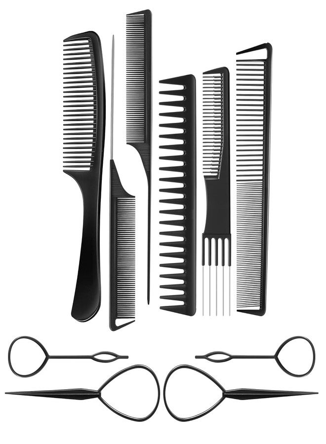 E-DUNIA Women Hair Comb Set - 10PCS Wide Tooth Rat Tail Styling Combs Pick for Curly - Teasing Parting Fine Professional Barber Cutting Braiding Set - Image 1
