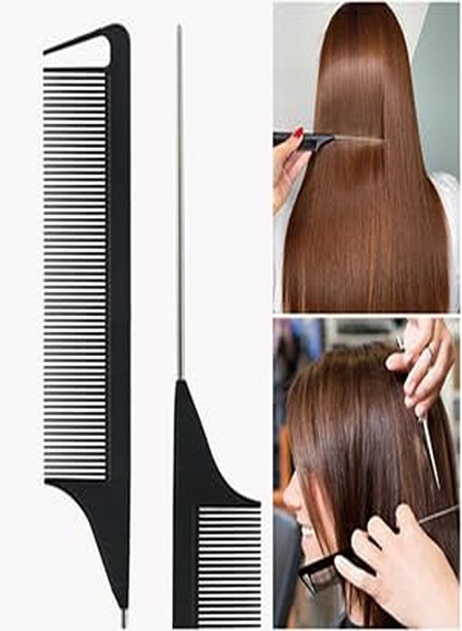 E-DUNIA Women Hair Comb Set - 10PCS Wide Tooth Rat Tail Styling Combs Pick for Curly - Teasing Parting Fine Professional Barber Cutting Braiding Set - Image 3
