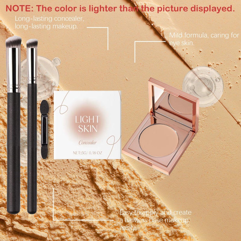 TIRDET Colored Clay CC Undereye Corrector, Under Eye Concealer Color Corrector for Dark Circles With Three Brushes, Hydrating Concealer - Image 4