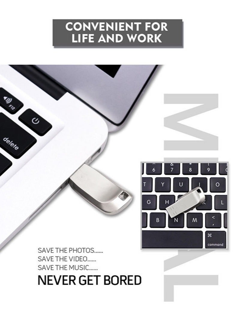 AROAQ 512GB USB 3.0 High speed Flash Metal Pen Drive Waterproof Silver  - Image 4