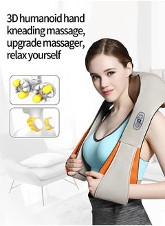 Generic Shoulder and Neck Massager, Shawl Neck Kneading Lumbar Back Massager, Rechargeable Shiatsu Neck and Back Massager with Soothing Heat |Cordless Electric Deep Tissue 3D Kneading Massage Pillow  - Image 2