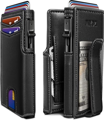 miyozi Men Wallet,with Money Clip Coins Pocket ID Window,Slim Front Pocket RFID Blocking Pop-up Card Holder 3.9"x 2.7", Gift Boxed - Image 1
