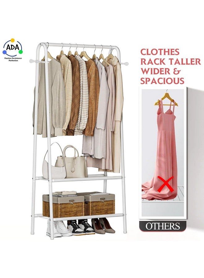 ADA Ada Premium Metal Garment Rack, Closet Organizers And Storage With Double Layer Shelf For Storing Clothes, Shoes, Bags - White - 80 X 40 X 150Cm - Image 3