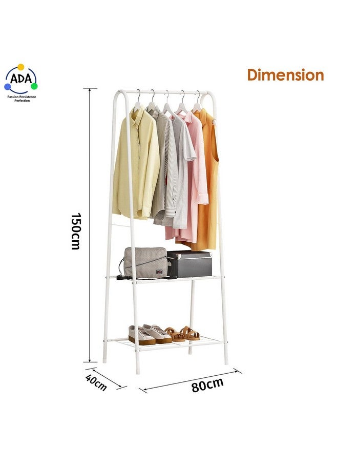 ADA Ada Premium Metal Garment Rack, Closet Organizers And Storage With Double Layer Shelf For Storing Clothes, Shoes, Bags - White - 80 X 40 X 150Cm - Image 5