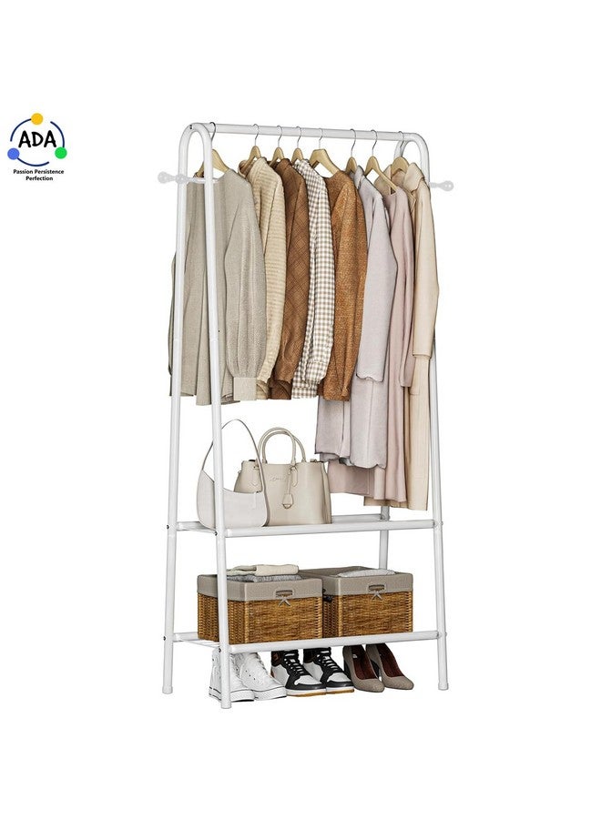 ADA Ada Premium Metal Garment Rack, Closet Organizers And Storage With Double Layer Shelf For Storing Clothes, Shoes, Bags - White - 80 X 40 X 150Cm - Image 2
