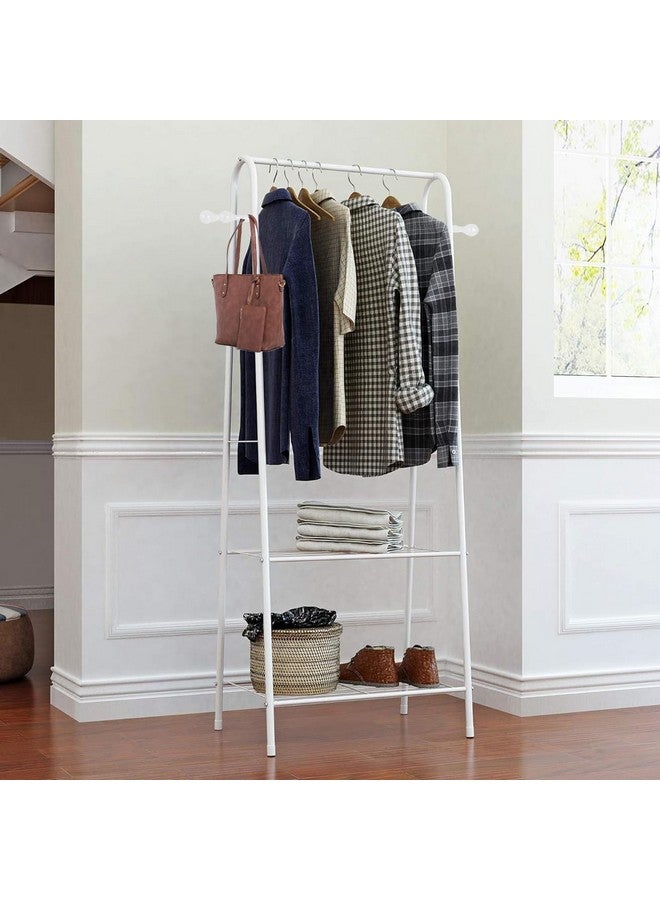 ADA Ada Premium Metal Garment Rack, Closet Organizers And Storage With Double Layer Shelf For Storing Clothes, Shoes, Bags - White - 80 X 40 X 150Cm - Image 1