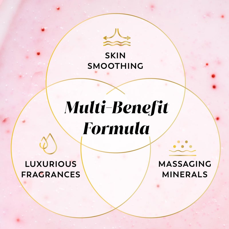 Olay Body Indulgent Mineral Scrub, Skin Exfoliating & Massaging Pearls, Nourishing Soft & Gentle Formula, Renewing BHA, Vitamin B3 Complex, Luxurious Fragrances, Wild Rose & Cherry Creme Scent, 11 oz - Image 2