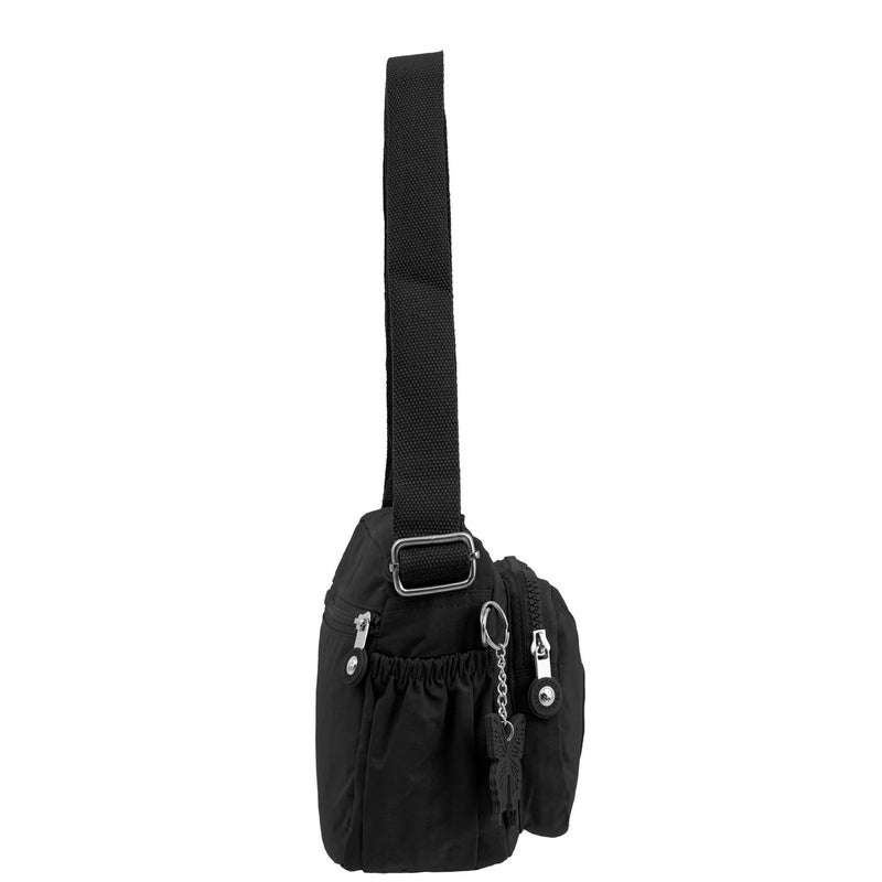 مجموعة كابريس شنطة كروس صغيرة للجنسين من كابريس كوليكشن – أسود، خفيفة ومضغوطة، نايلون مقاوم للماء، سعة 3 لتر - Image 4