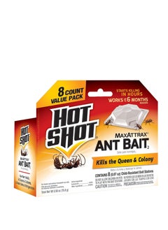 Hot Shot Hot Shot Ant Bait, Kills the Queen and Colony, Works for 6 months, Pack of 1, 8 Count  - Image 1