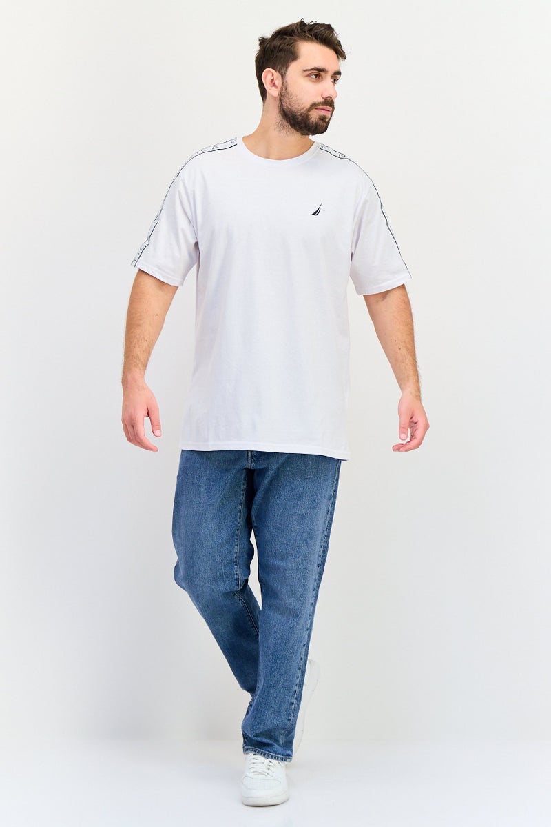 NAUTICA Men Crew Neck Short Sleeves Embroidered Logo T-Shirt, White - Image 4