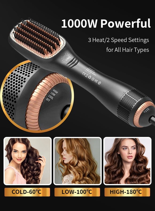 general Hair Dryer Brush Ceramic Dryer And Styler 2 In 1, Professional Hair Styler Volumizer Brush for Straightening and Curling Hot Air Brush with Anti-scalding Anti-frizz - Image 2