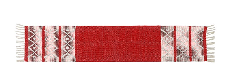 POSHREYA Cotton Table Runner for 4 6 Seater Dining Table|Centre Table|Coffee Table|Living Room|Table Decor|Eating Area|Decorative Runner|(14*72 INCHES)|RED White|TRPS 019 - Image 3