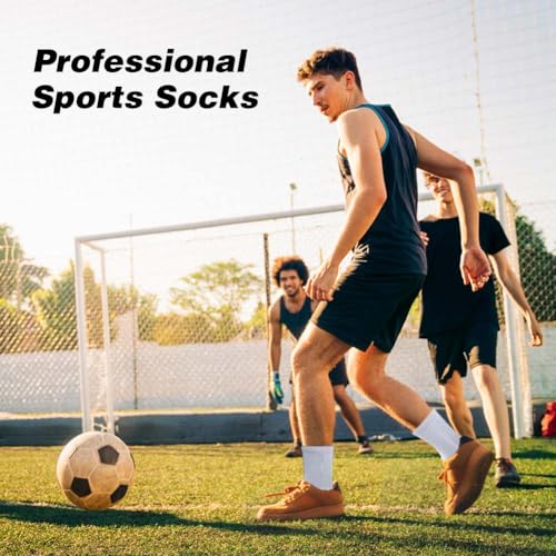 Ukontagood 8 Pack Men's Soccer Socks Anti Slip Non Slip Grip Pads for Football Basketball Sports Grip Soccer Socks White+Black - Image 4