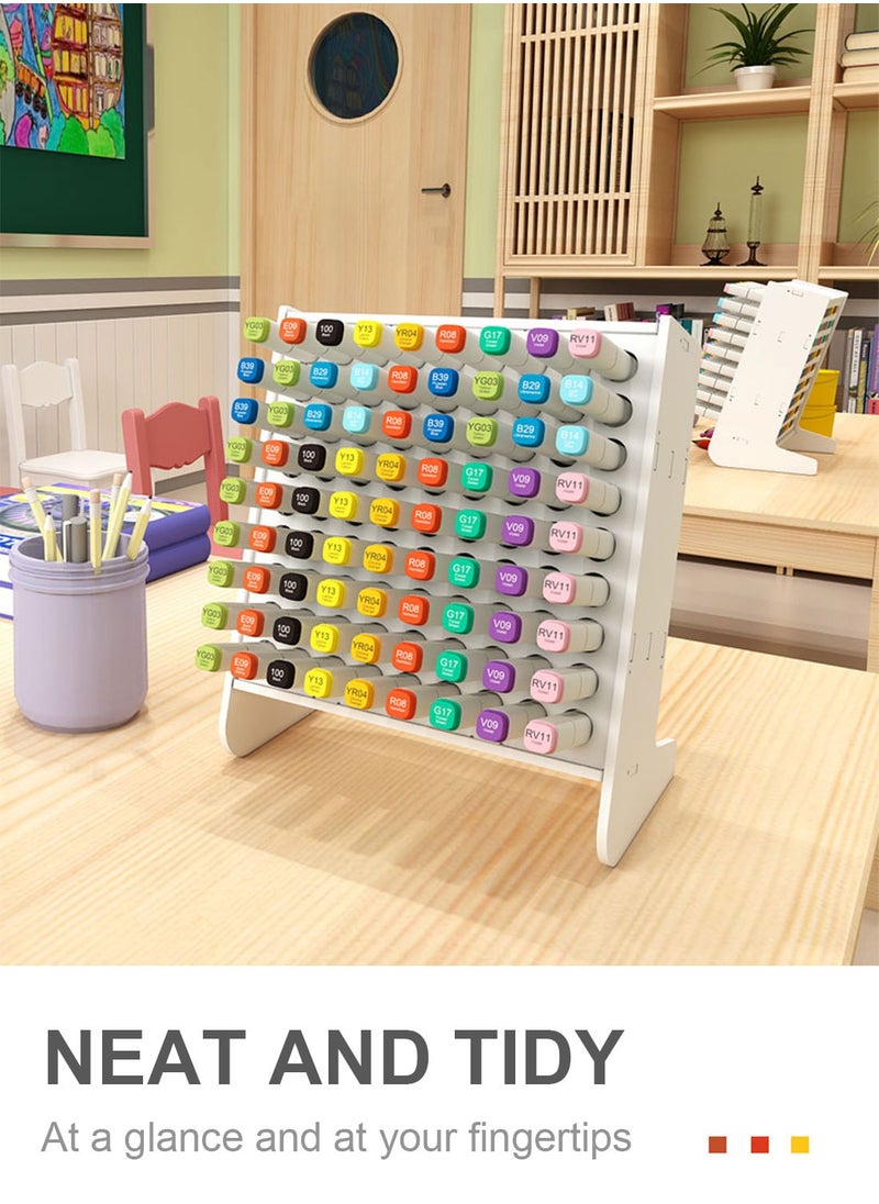 Kidle - Marker Storage Organizer Marker Holder 81 Slots Marker Organizer for Desk  Art Marker Rack to Storage Markers Pens Colored Pencils Art Supply - Image 1