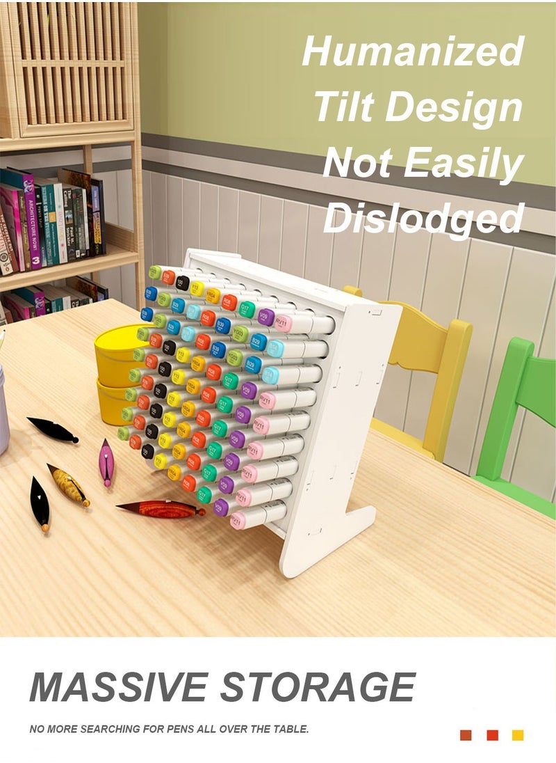 Kidle - Marker Storage Organizer Marker Holder 81 Slots Marker Organizer for Desk  Art Marker Rack to Storage Markers Pens Colored Pencils Art Supply - Image 1