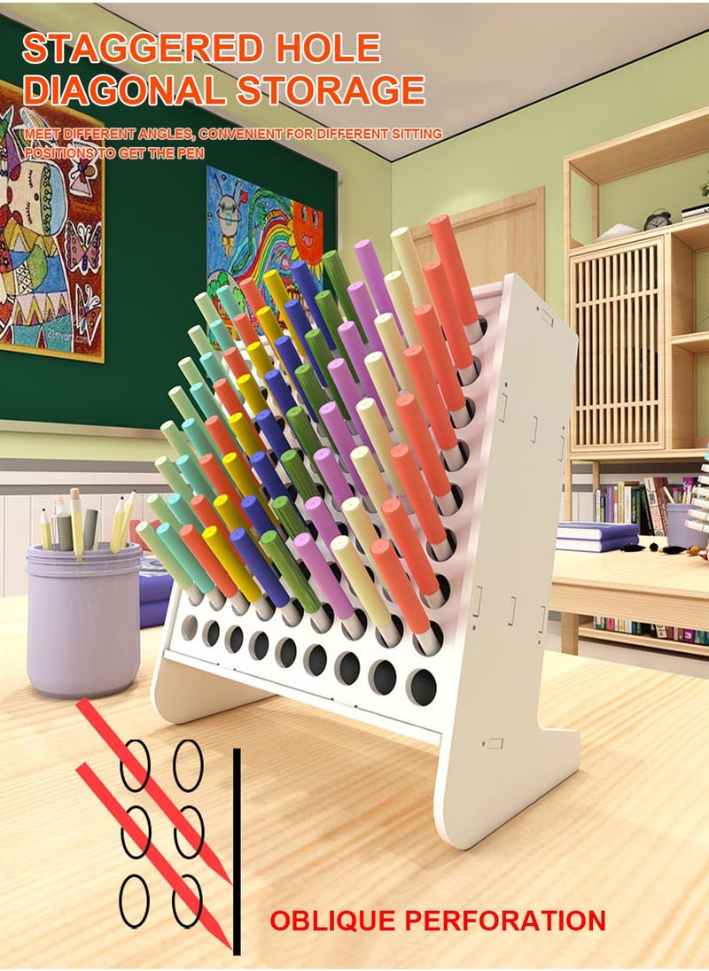 Kidle - Marker Storage Organizer Marker Holder 81 Slots Marker Organizer for Desk  Art Marker Rack to Storage Markers Pens Colored Pencils Art Supply - Image 1