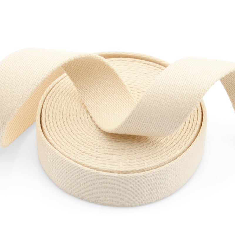 Craftmemore Heavy Cotton Webbing - Straps For Arts And Crafts  Luxury Bag Strap High Density Webbing (1 Inch X 5 Yards  Beige) - Image 2