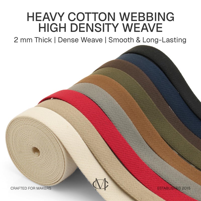 Craftmemore Heavy Cotton Webbing - Straps For Arts And Crafts  Luxury Bag Strap High Density Webbing (1 Inch X 5 Yards  Beige) - Image 4