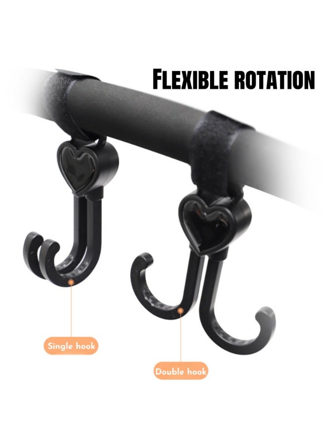 NOVOLAN Baby Stroller Hooks 6-Piece Set Includes 360° Rotating Hooks, Multi-Functional Dual-Head Hooks, & Metal Clip Hooks, for Hanging Diaper Bags, Mommy Bags, Strollers, Bicycles, Outdoor Backpacks - Image 5
