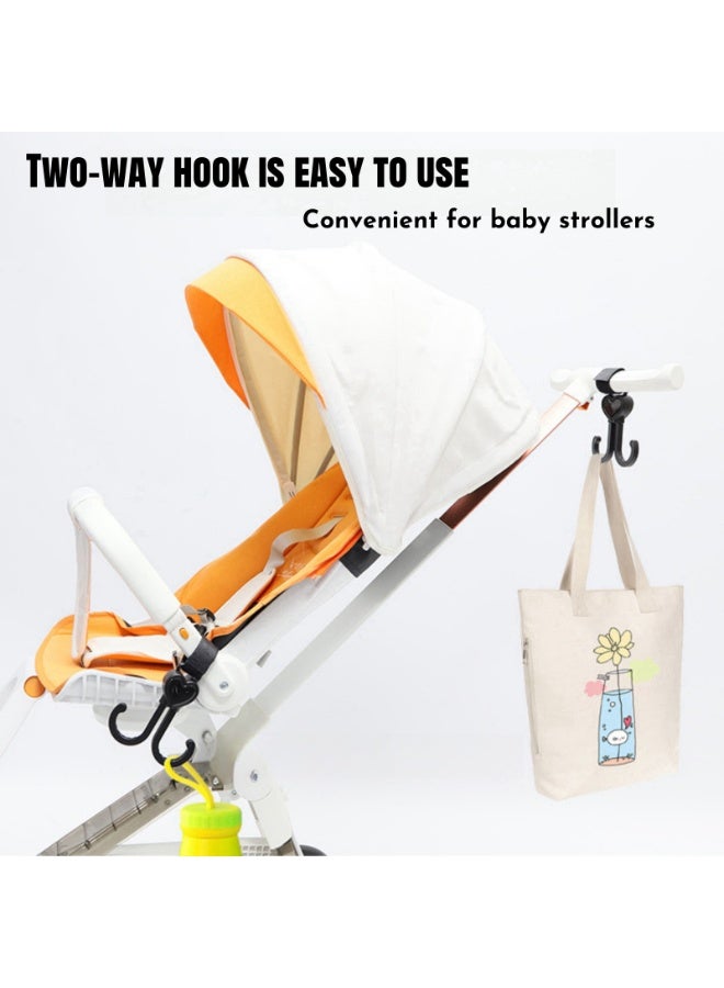 NOVOLAN Baby Stroller Hooks 6-Piece Set Includes 360° Rotating Hooks, Multi-Functional Dual-Head Hooks, & Metal Clip Hooks, for Hanging Diaper Bags, Mommy Bags, Strollers, Bicycles, Outdoor Backpacks - Image 4