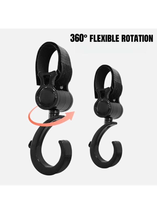 NOVOLAN Baby Stroller Hooks 6-Piece Set Includes 360° Rotating Hooks, Multi-Functional Dual-Head Hooks, & Metal Clip Hooks, for Hanging Diaper Bags, Mommy Bags, Strollers, Bicycles, Outdoor Backpacks - Image 3