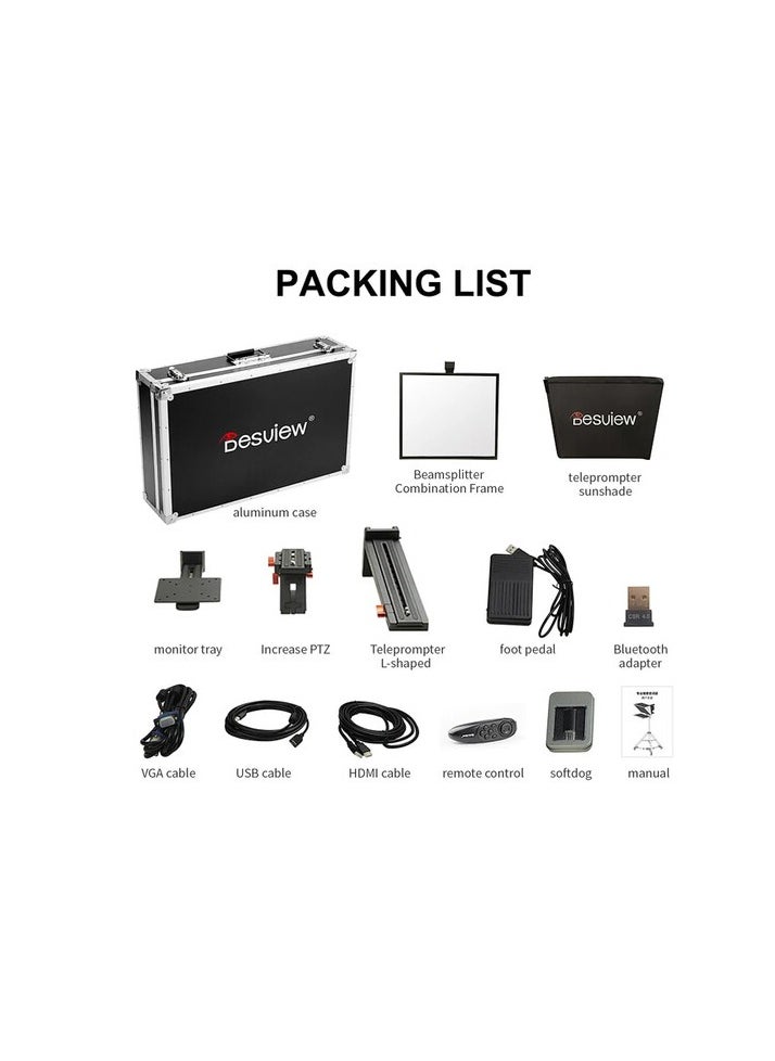 Desview - Desview T22 Teleprompter Set with 21.5" Self-Reversing Monitor - Image 1