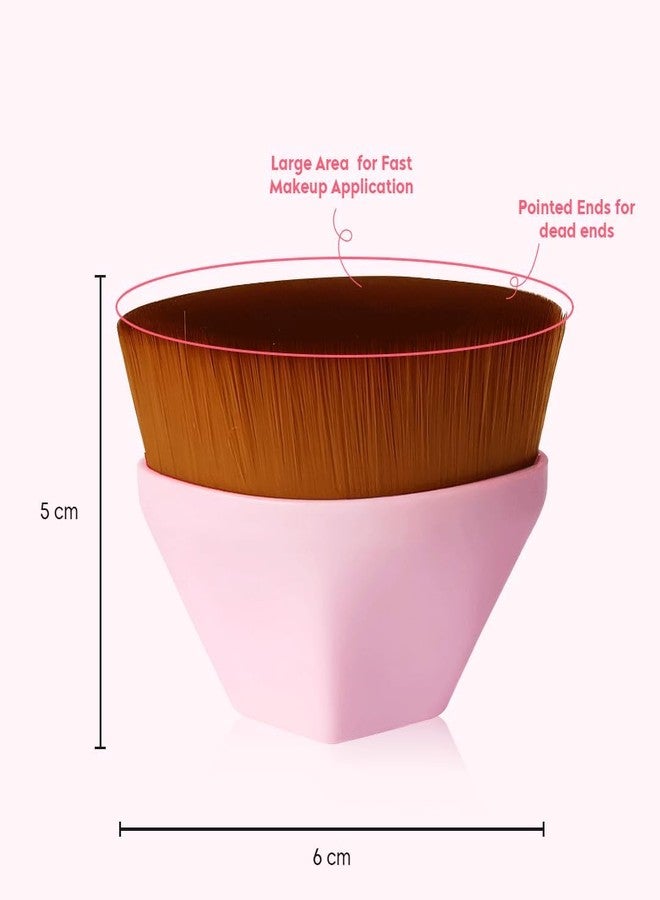 FACEFAB Foundation Makeup Brush, Kabuki Hexagon Face Blush Liquid Powder Foundation Brush for Blending Liquid, Cream or Flawless Powder Cosmetics (PINK) - Image 5