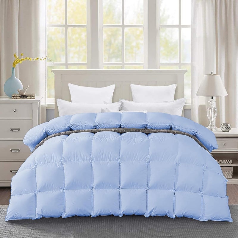 BEDDY FUSION Heavy Winter 600 GSM Comforter Double Bed Size 90X100 600 GSM Microfiber Super Soft Fluffy for Winter ComforterRajaiDuvetBlanket Double Bed Sky Blue Color - Image 4