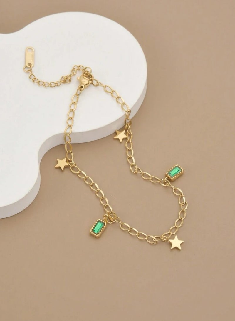 إيكوال خلخال نسائي أنيق من الاستانلس ستيل مطلي باللون الذهبي - Image 1