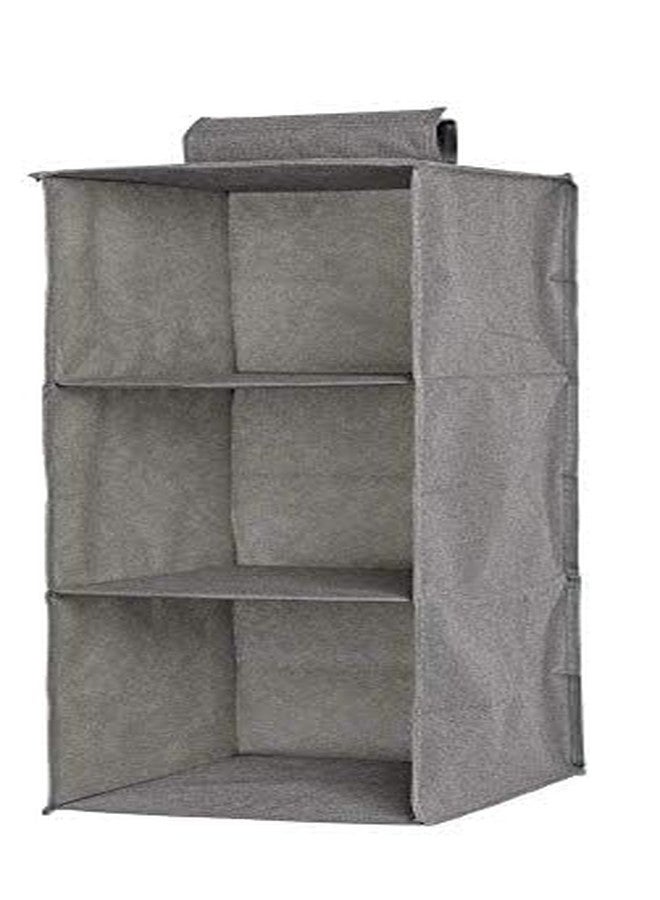 XIBO 3 Layer Foldable Hanging Clothes Multipurpose Wardrobe/Closet Storage Organizer Shelves 30 x 30 x 60 cm (Multi Color) - Image 2