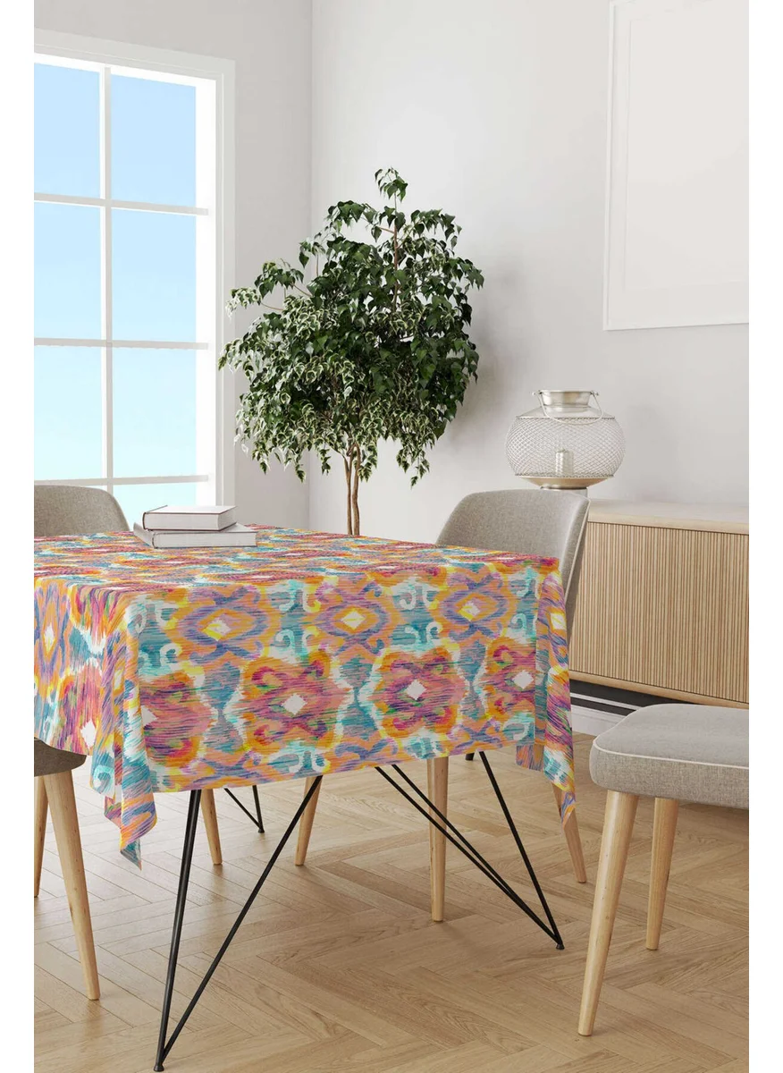 Cango Home White Mixed Color Ethnic Decorative Tablecloth CGH162-MS