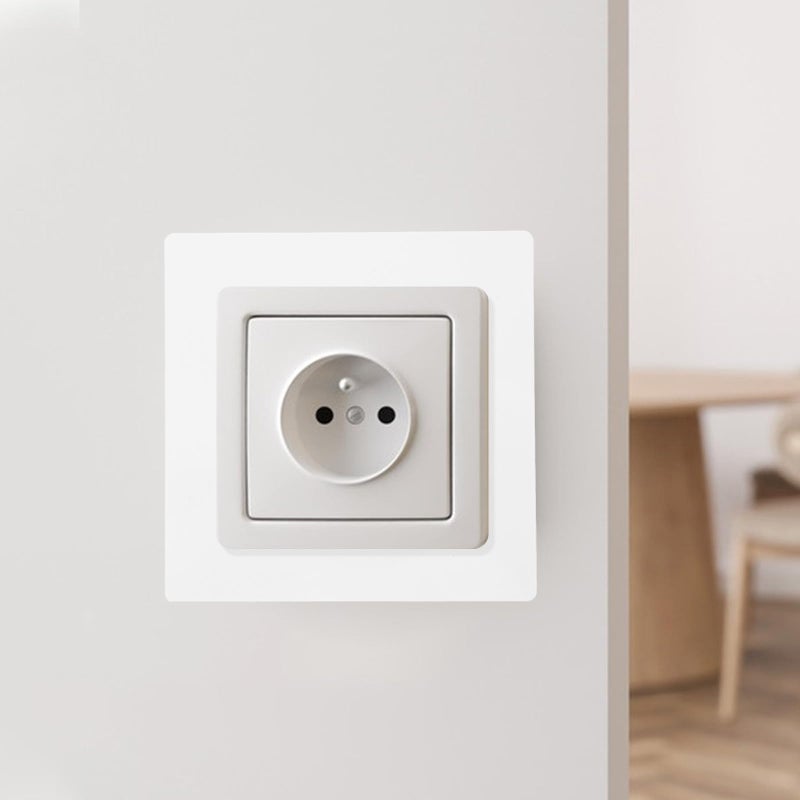6Pcs White 86 Type Wall Plate Covers with Hole Covers Socket Spacers Gap Fillers - Image 5