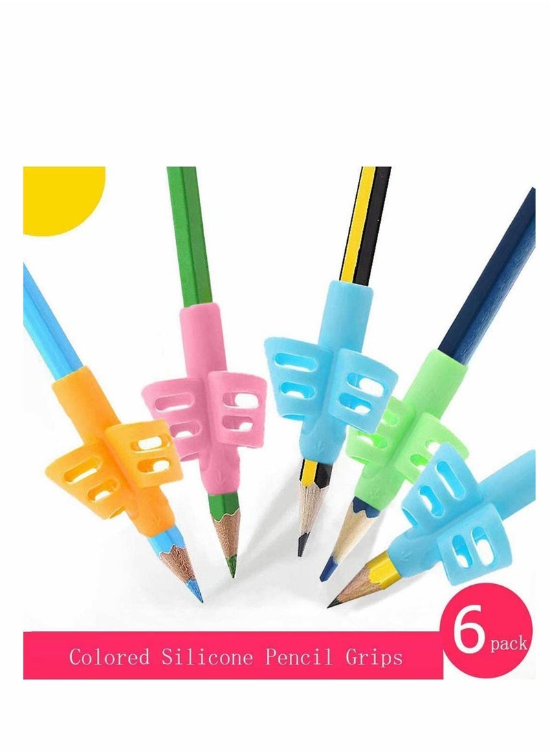 Y&D - 6 Pcs Pencil Grips Handwriting Holder Pen Writing Aid Grip Set Training Posture Correction Tool for Kids Preschoolers Children Adults Special Needs - Image 1
