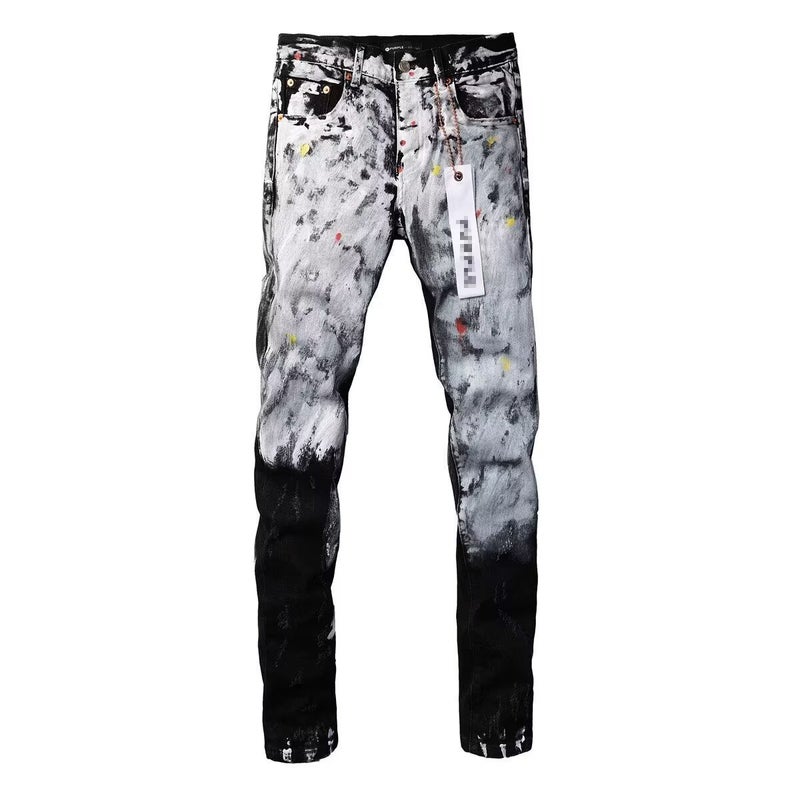 Trendy Personalized Casual New Mens Slim Fit Embroidered Jeans with Patches and Ripped Design Di9688 