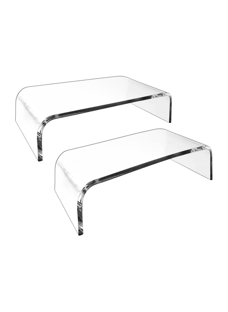 TPGP 2 Packs Acrylic Monitor Stand – Premium Quality Clear Monitor Stand Riser for Keyboard, Computer, Laptop, Printer, and Multimedia Organization - Image 1