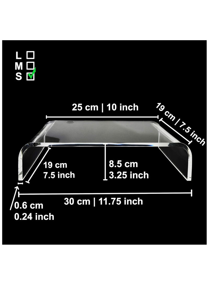 TPGP 2 Packs Acrylic Monitor Stand – Premium Quality Clear Monitor Stand Riser for Keyboard, Computer, Laptop, Printer, and Multimedia Organization - Image 2