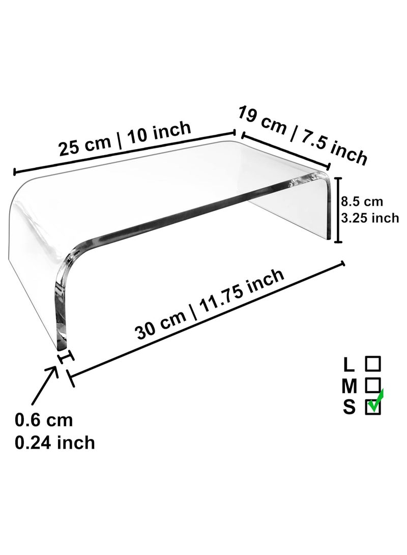 TPGP 2 Packs Acrylic Monitor Stand – Premium Quality Clear Monitor Stand Riser for Keyboard, Computer, Laptop, Printer, and Multimedia Organization - Image 4
