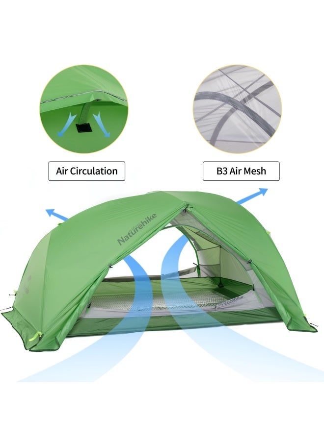 Naturehike Star-River 2 Ultralight Tent | 2-Person Tent With Mats | Square-Shaped, Lightweight, Waterproof | Color - Light Grey/Red - Image 3