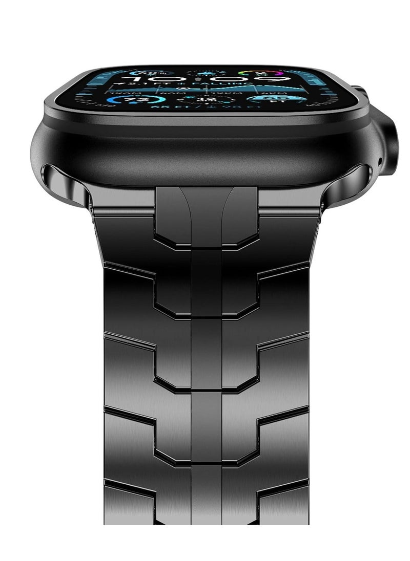 JAJEEK Stainless Steel Strap for iWatch 49mm, 46mm, 45mm, 44mm, 42mm – Black Replacement Band for Apple Watch Ultra 3, Ultra 2, Ultra, Series 10, 9, 8, 7, SE, 6, 5, 4, 3, 2, 1 – Durable, Sleek, and Adjustable - Image 3