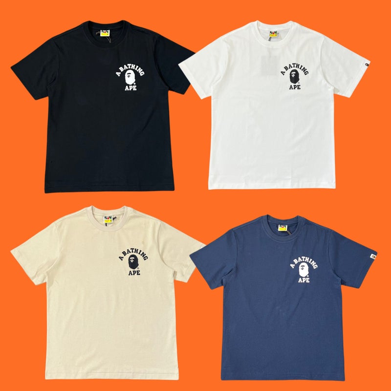 Japanese Fashion Brand Bape Small Ape Head Classic Letter Print Unisex Half-Sleeve Loose Short-Sleeved T-Shirt - Image 2