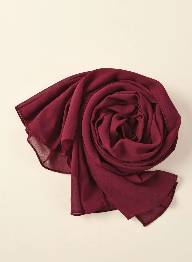 Fatah Scarf Chiffon Crepe High-Quality - Burgundy 