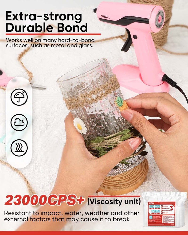 SHALL Full Size Hot Glue Sticks, 0.43â€ Dia x 4â€ Long, 120-pack Clear Hot Melt Glue Gun Sticks for All-Temp Glue Guns, Multipurpose for Kids Adults DIY Art Craft Sealing Repairing Festival Decoration - Image 4