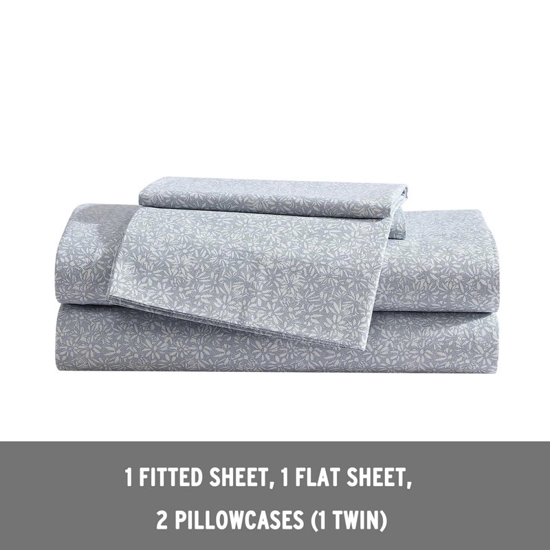 Eddie Bauer - Full Sheets  Cotton Percale Bedding Set  Cool & Breathable Home Decor (Little Blossom  Full) - Image 2
