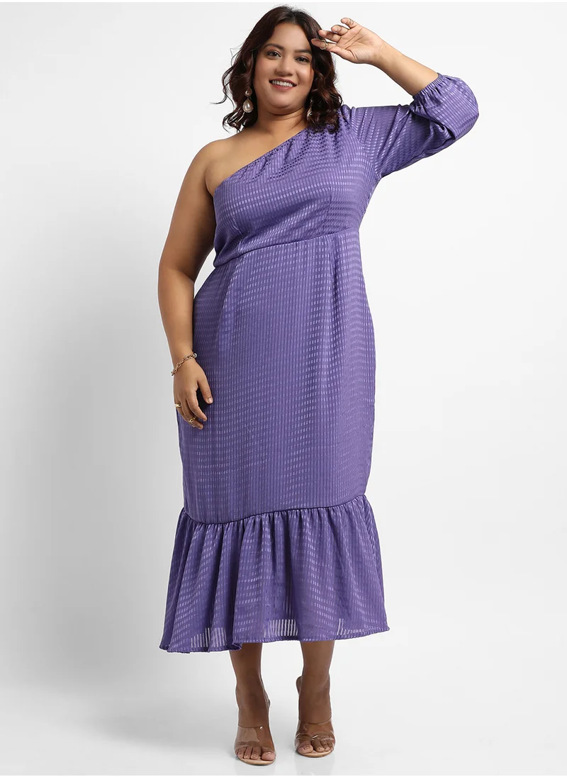 انستافاب بلس Women's Purple Self-Design Dress